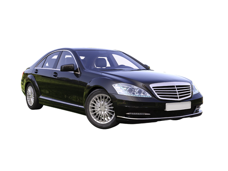 Modern luxury executive car isolated on a white backgroundの写真素材