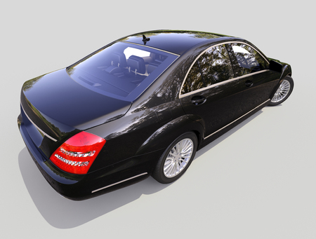Modern luxury executive car on a gray backgroundの写真素材