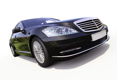 Modern luxury executive car on a white backgroundの写真素材