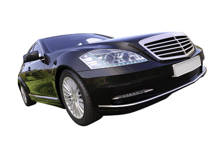 Modern luxury executive car isolated on a white backgroundの写真素材