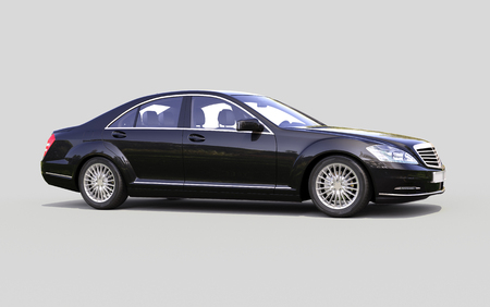 Modern luxury executive car on a gray backgroundの写真素材