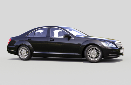 Modern luxury executive car on a gray backgroundの写真素材