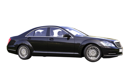 Modern luxury executive car isolated on a white backgroundの写真素材