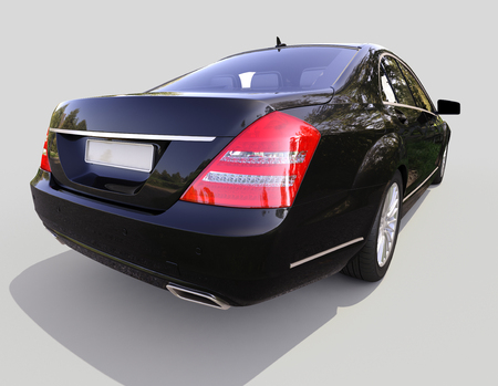 Modern luxury executive car on a gray backgroundの写真素材
