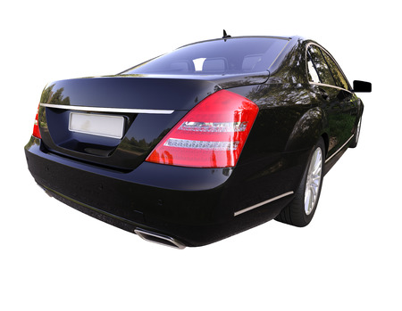 Modern luxury executive car isolated on a white backgroundの写真素材