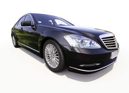Modern luxury executive car on a white backgroundの写真素材