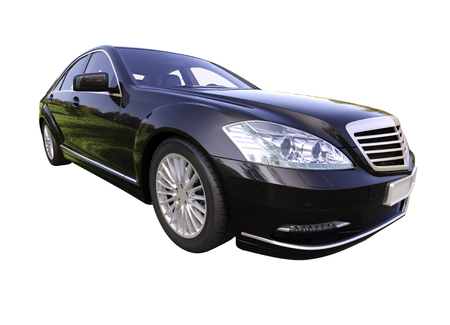Modern luxury executive car isolated on a white backgroundの写真素材