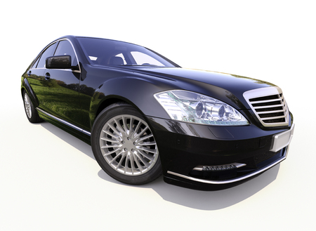 Modern luxury executive car on a white backgroundの写真素材