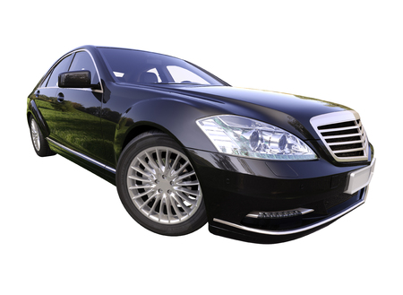 Modern luxury executive car isolated on a white backgroundの写真素材