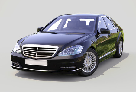 Modern luxury executive car on a gray backgroundの写真素材