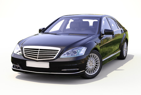 Modern luxury executive car on a white backgroundの写真素材