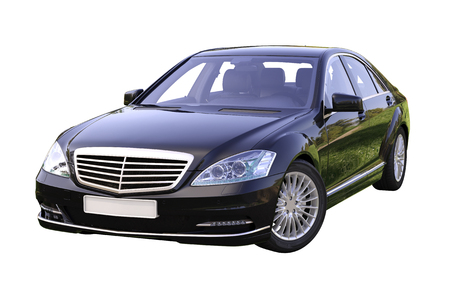 Modern luxury executive car isolated on a white backgroundの写真素材