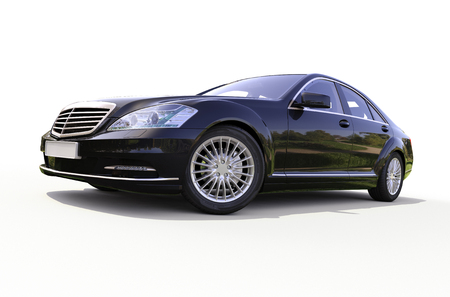 Modern luxury executive car on a white backgroundの写真素材