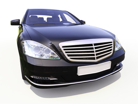 Modern luxury executive car on a white backgroundの写真素材