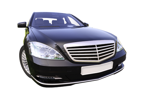 Modern luxury executive car isolated on a white backgroundの写真素材