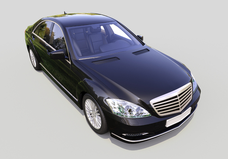 Modern luxury executive car on a gray backgroundの写真素材