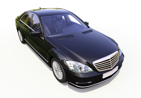 Modern luxury executive car on a white backgroundの写真素材
