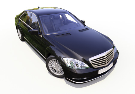 Modern luxury executive car on a white backgroundの写真素材