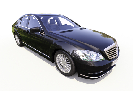 Modern luxury executive car on a white backgroundの写真素材