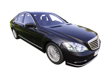 Modern luxury executive car isolated on a white backgroundの写真素材