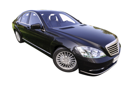 Modern luxury executive car isolated on a white backgroundの写真素材