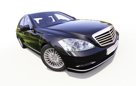 Modern luxury executive car on a white backgroundの写真素材