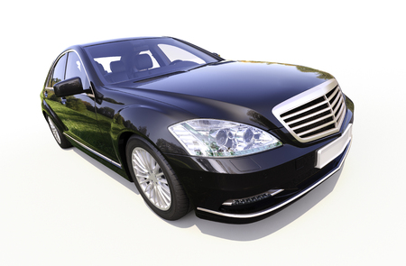 Modern luxury executive car on a white backgroundの写真素材
