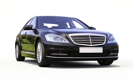Modern luxury executive car on a white backgroundの写真素材