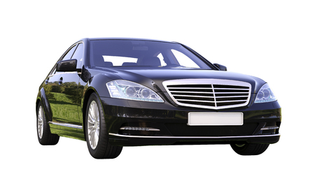 Modern luxury executive car isolated on a white backgroundの写真素材