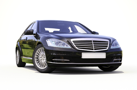 Modern luxury executive car on a white backgroundの写真素材