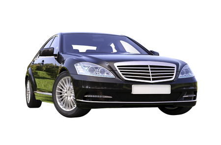 Modern luxury executive car isolated on a white backgroundの写真素材