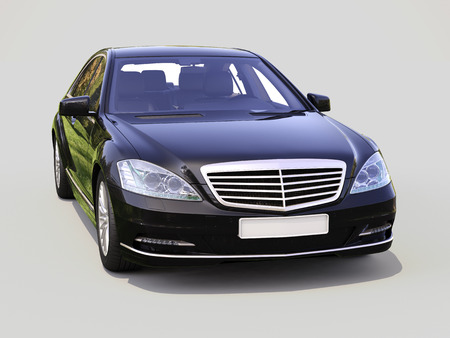 Modern luxury executive car on a gray backgroundの写真素材