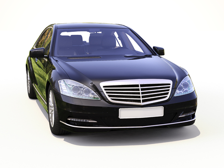 Modern luxury executive car on a white backgroundの写真素材