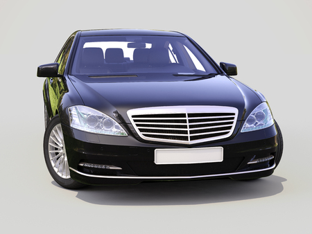 Modern luxury executive car on a gray backgroundの写真素材