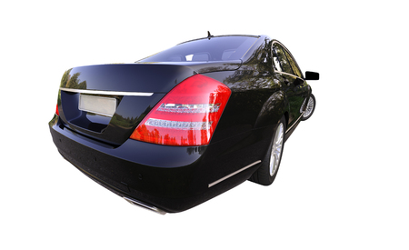 Modern luxury executive car isolated on a white backgroundの写真素材