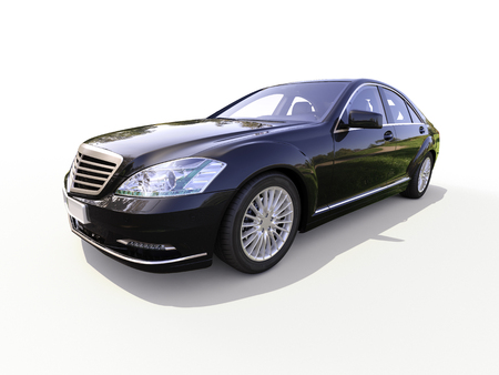 Modern luxury executive car on a white backgroundの写真素材