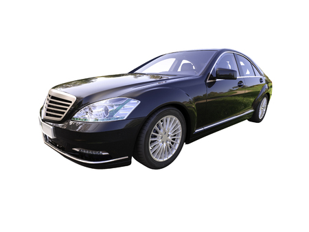 Modern luxury executive car isolated on a white backgroundの写真素材