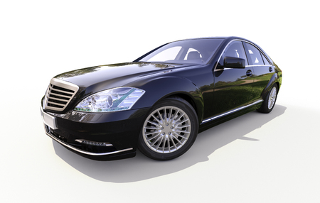 Modern luxury executive car on a white backgroundの写真素材