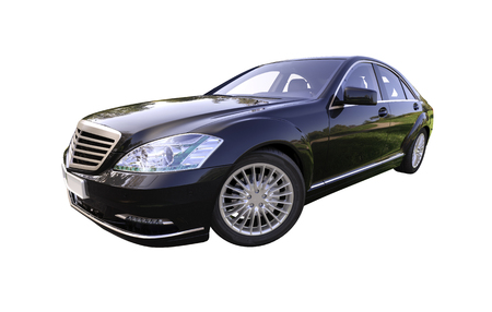 Modern luxury executive car isolated on a white backgroundの写真素材