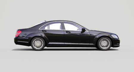 Modern luxury executive car on a gray backgroundの写真素材