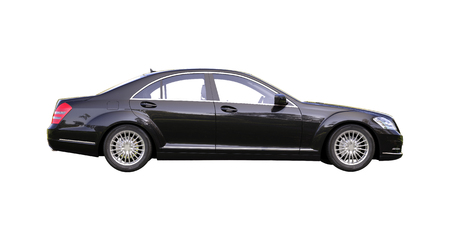 Modern luxury executive car isolated on a white backgroundの写真素材