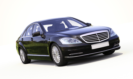 Modern luxury executive car on a white backgroundの写真素材