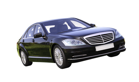 Modern luxury executive car isolated on a white backgroundの写真素材
