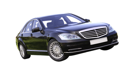 Modern luxury executive car isolated on a white backgroundの写真素材