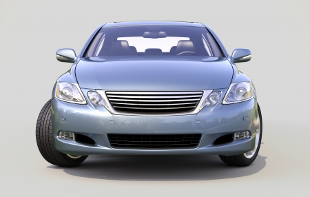 Modern luxury car on a gray backgroundの写真素材