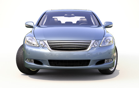 Modern car on a light background with a shadowの写真素材