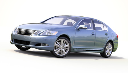 Modern car on a light background with a shadowの写真素材
