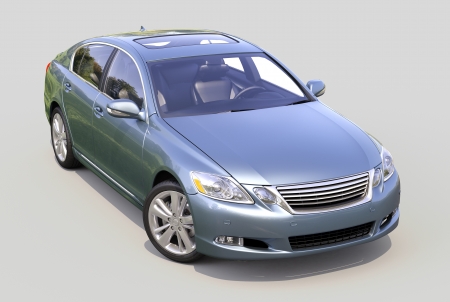 Modern luxury car on a gray backgroundの写真素材