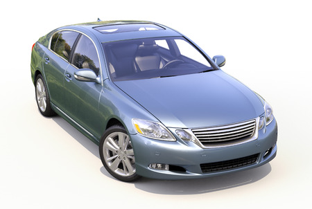 Modern car on a light background with a shadowの写真素材