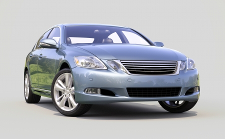Modern luxury car on a gray backgroundの写真素材